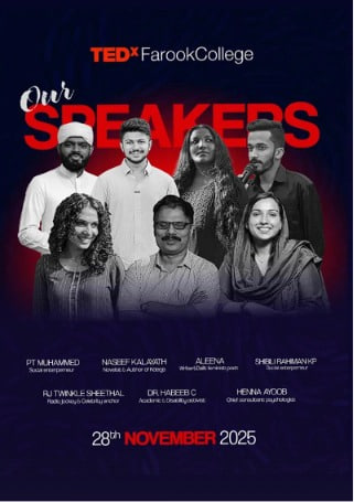 TEDxFarookCollege Speakers poster